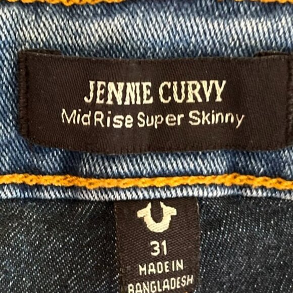 True Religion Woman's Jennie Curvy Mid-Rise Super Skinny JEans Sz 31 - Picture 9 of 13